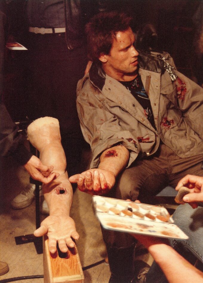 Arnold Schwarzenegger on set of The Terminator (1984)
